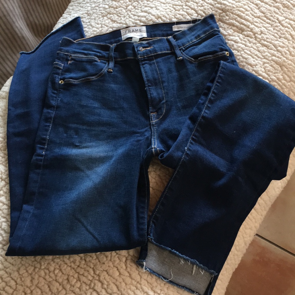 Frame le high straight step hem jeans SZ 27